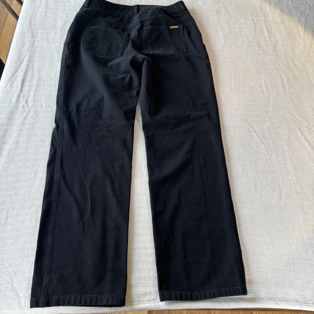 St. John Sport Womens Black Straight Leg Pants Gold‎ Hardware Size 6 Made in USA